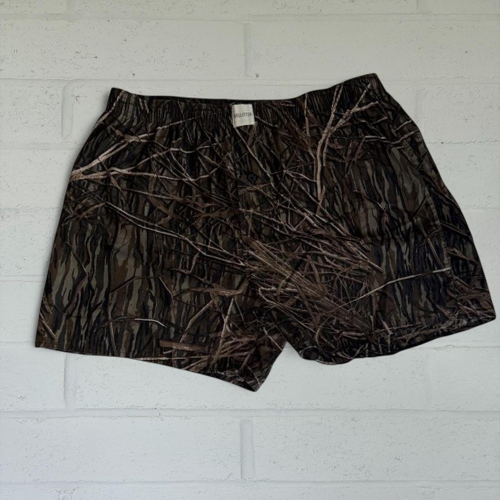 Hollister Women Realtree Camo Shorts Y2K Gorpcore Brown Small Elastic Waist